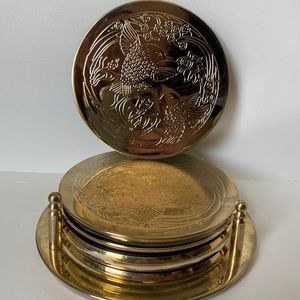 Hummingbird goldtone Coasters